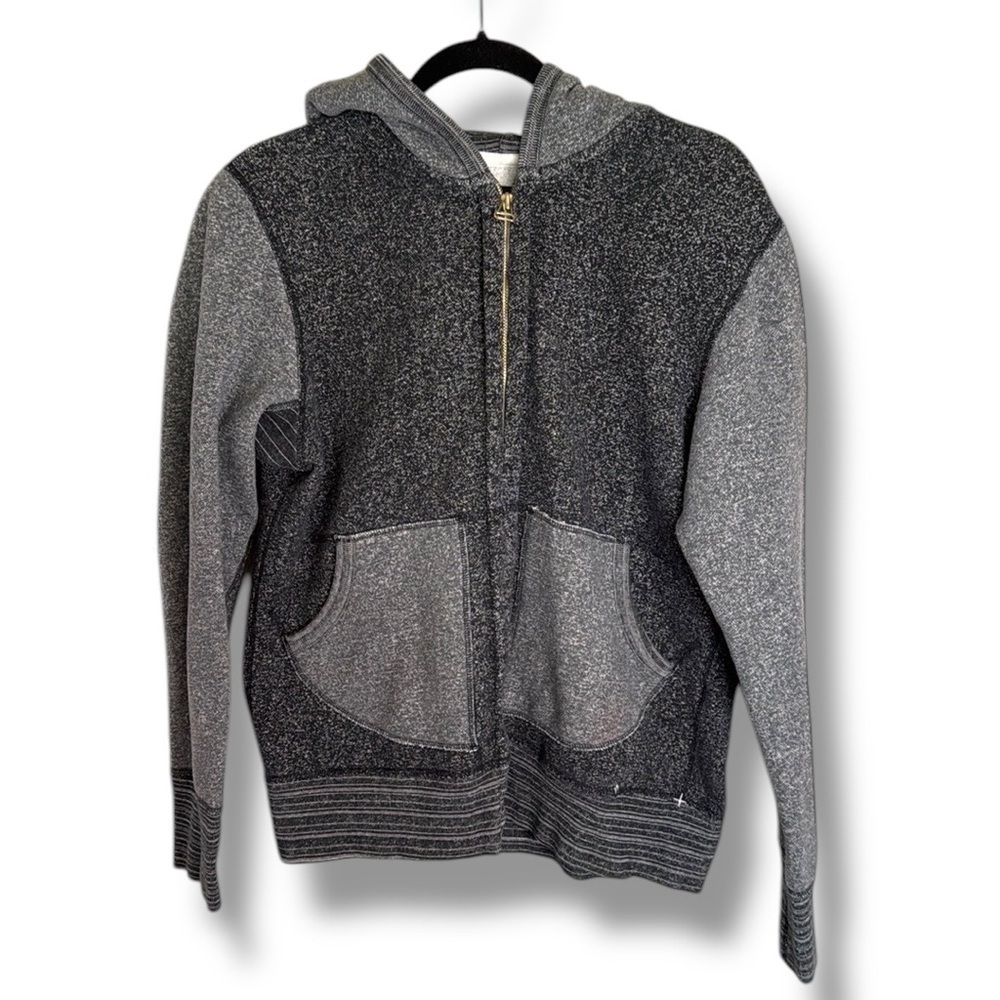 Wings + Horns Gray Zip Up Hoodie Size Large